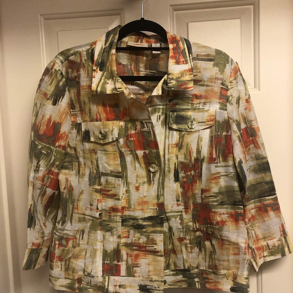 Chico’s linen blend jacket size 2
